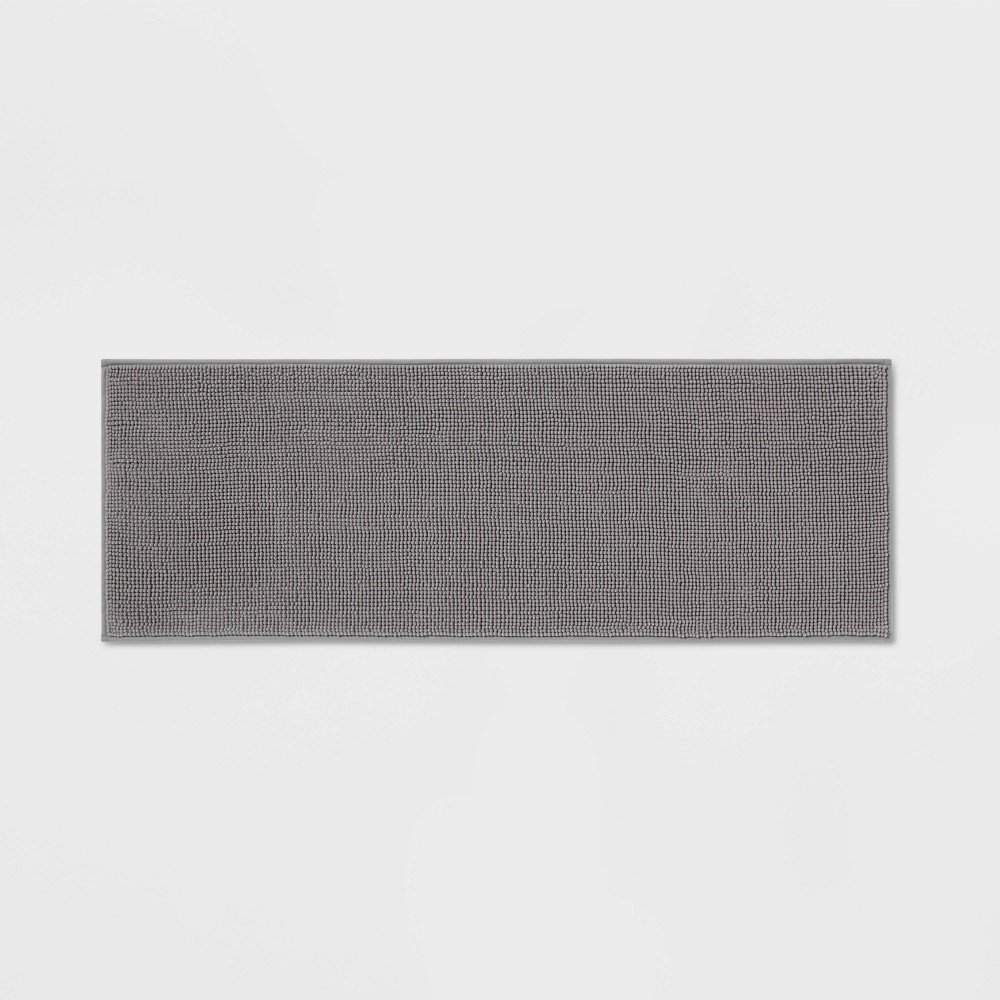 20"x58" Everyday Chenille Bath Runner Dark Gray - Room Essentials