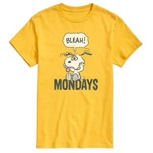 Men's - Peanuts - Bleah Mondays Snoopy -Men's Short Sleeve Graphic T-Shirt Short Sleeve Graphic T-Shirt - 1 of 4