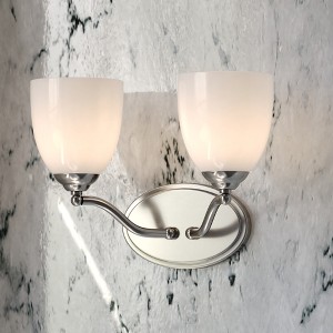 VAXCEL Bellwood Traditional Bathroom Vanity Lighting Fixture, Clear Seeded Bell Glass Shade - 1 of 4