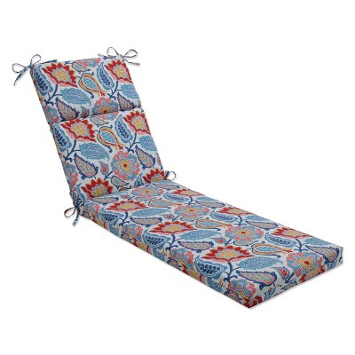 72.5" x 21" Moroccan Chaise Lounge Cushion Flowers Slate Blue - Pillow Perfect