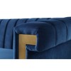 Modern Plush Polyester Upholstery Sofa with Turn-Out Armrests, Stainless Steel Accents & Removable Spring Cushions, 15cm Gold Legs - 3 of 4