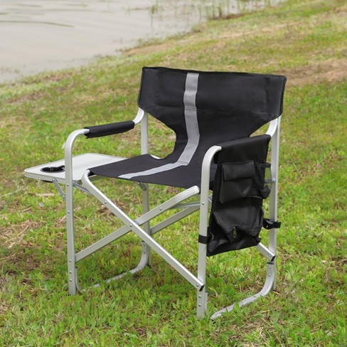 Oversized Camping Chair With Storage Pocket, Side Table, Lightweight Aluminum Folding Chair, Collapsible Chair - image 1 of 4