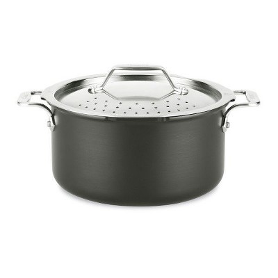All-Clad 6-Quart Black Nonstick Stockpot with Straining Lid