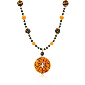 Ross-Simons Italian Multicolored Murano Glass and Onyx Spiderweb Bead Necklace in 18kt Gold Over Sterling Size 18 - 1 of 4