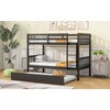 Okak Rubber Wood Twin over Twin Bunk Bed with Trundle, Twin Bed can Convertible into Twin Size Beds, Kids Bunk Beds for Bedroom and Dormitory - 4 of 4