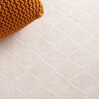 Ivory Hand-knotted Rectangular Synthetic Area Rug