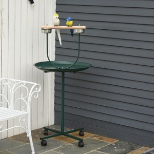 FURNIinspire 48" Rolling T-Stand Bird Training Activity Playground with Perch,23.5"*23.5"*48" - 1 of 4