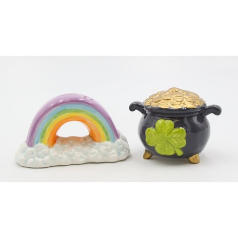 Kevins Gift Shoppe Ceramic Pot of Gold and Rainbow Salt and Pepper Shakers - image 1 of 4