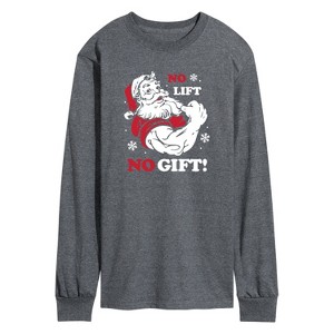 Men's - Instant Message - Santa No Lift No Gift Christmas Long Sleeve Graphic T-Shirt - 1 of 4