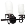 Sunset Qairo 2 Light Vanity Oil Brushed Bronze w/ Frosted Seeded Glass Shades - 3 of 4