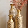 AZL1 Life Concept Decorative Floor Vase 3 Piece Set Metal Growing Vine Etched Pattern Round for Home Centerpiece Decor, Gold, 21.02"*7.99"*35.98" - 4 of 4