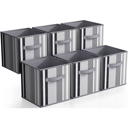 6 Pack Fabric Storage Cubes with Handle, Foldable 11 Inch Cube Storage  Bins, Storage Baskets for Shelves, Storage Boxes for Organizing Closet Bins
