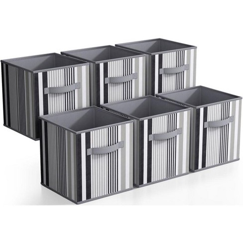 Casafield Set of 12 Collapsible Fabric Storage Cube Bins, Brown - 11 Foldable Cloth Baskets for Shelves and Cubby Organizers