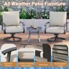 EROMMY Outdoor Swivel Rocker Patio Chairs With Coffee Table 3 Pcs Bistro Set - 3 of 4