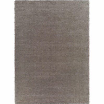 Gray High Pile Handmade Wool Rectangle Rug 6' x 9'