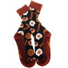 Crazy Dog T-Shirts Bacon And Eggs Socks Funny Breakfast Food Footwear (Black) - Mens (7-12) - 2 of 4