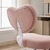 TopComfy Accent Chairs Meditation Chair Plus Cross Legged Chair with Wheels ADHD Chair Criss Cross Desk Chair for Bedroom, Pink, 36.2"*27.9"*41.3" - 3 of 4