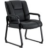 Premium Top Grain, Genuine Leather Waiting Room Chair with Sled Base - 2 of 4