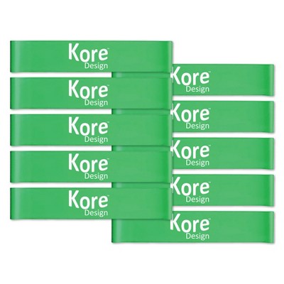 Kore Design Fidget Kick Bands, Silicone, 12" to 24", Green, Pack of 10