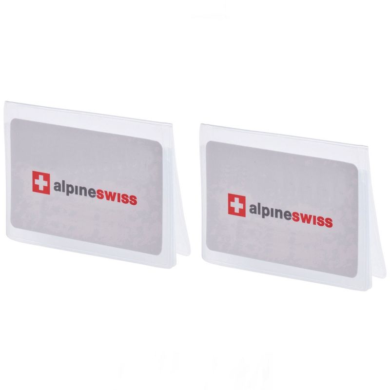 Alpine Swiss Set of 2 Plastic Wallet Inserts 6 Page Card Holder Picture Windows, 1 of 6