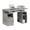 Okak 47.25IN Modern Home Office Desks with Ample Storage, Computer Desk with 2 Drawers and 5 Shelves, Desk for Study, Living Room - 3 of 4