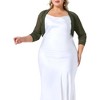 Agnes Orinda Women's Plus Size Mesh Crop Long Sleeve Open Front Cardigans - 2 of 4