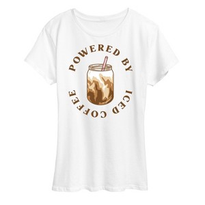 Women's - Instant Message - Powered By Iced Coffee Short Sleeve Graphic T-Shirt - 1 of 4
