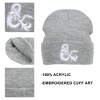 Dungeons & Dragons  Ampersand Logo Embroidery Heather Gray Acrylic Knit Cuff Beanie - 2 of 4