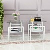 KTMBDW Set of 2 Rectangular Tempered Glass Coffee with Metal Leg, Modern 2-Tier Center Tea Tables for Small Space, Waiting Room, Office - 3 of 4