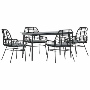 vidaXL Garden Dining Set Black - 1 of 4