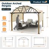 HAPPATIO 12' X 12' Outdoor Pergola with Sling Retractable Canopy, Wood-Like Aluminum Patio Arched Pergola - 4 of 4