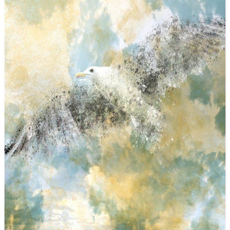 Americanflat 71" x 74" Shower Curtain, Digital Art Vanishing Seagull by Melanie Viola, 3 of 9