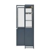 LED Display Cabinet with Glass Doors, Steel Curio Cabinet Storage Cabinet Accent Cabinet Pantry Organizer Cupboard, Black/Dark Blue-ModernLuxe - 4 of 4