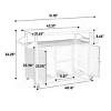 Outdoor Kitchen Wicker Storage Cabinet,Large Bar Cart With Wheels And Stainless Steel Tabletop For Patio Garden Dining Room-Coolbibila - 4 of 4