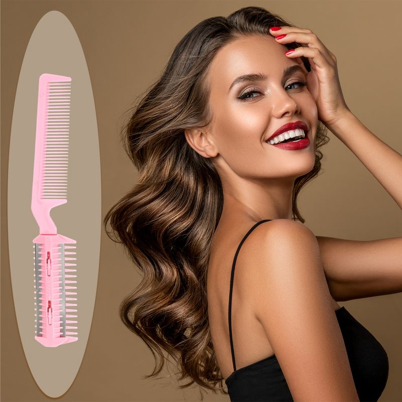 Unique Bargains Women's and Men's Split Ends Dual Edge Razor Comb Hair Trimmer Comb 6 Pcs, 2 of 7