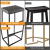 Tangkula Bar Height Stools Set of 4 30-inch PU Leather Upholstered Solid Metal Frame Adjustable Feet Grey - 4 of 4