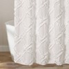Ruffle Diamond Shower Curtain 72L White - Vintage Farmhouse Bathroom Curtain - 4 of 4