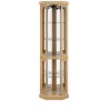 TIRAMISUBEST Corner Glass Cabinet Lighted Curio Cabinet Corner Display Case for Living Room - Light Oak Mobile File Cabinet - 3 of 4