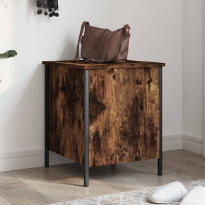 vidaXL Storage Bench Smoked Oak 15.7 in.x16.7 in.x19.7 in. Engineered Wood - 1 of 4