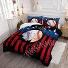 Acoinel 3 Pcs Baseball and American Flag Lightwight Ultra Soft Comforter Set with 2 Pillowcases, Red - 3 of 4