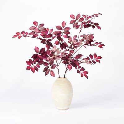 8" x 3.5" Artificial Branch Plant Arrangement in Ceramic Pot Purple - Threshold™ designed with Studio McGee