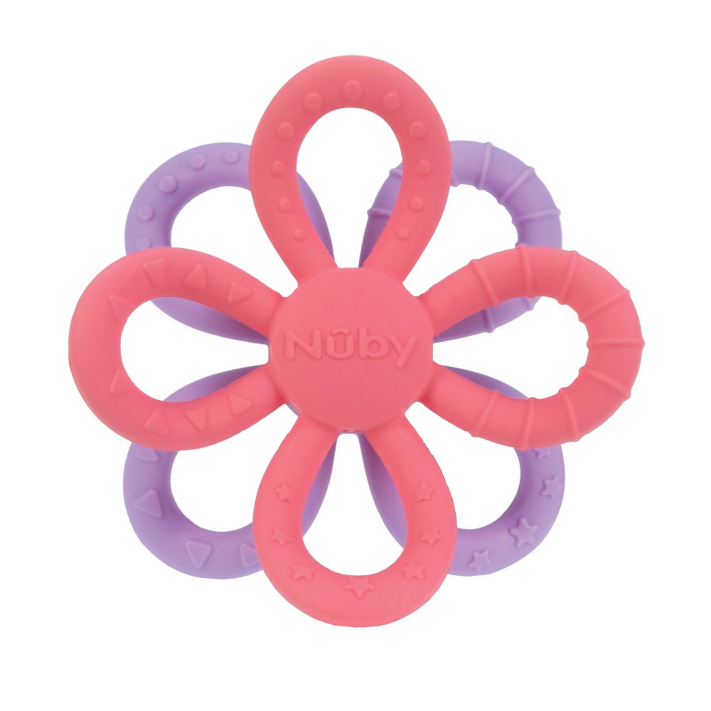 Photos - Rattle / Teether Nuby Geo Silicone Teether - Girl 