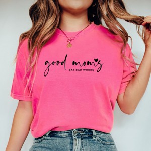 Simply Sage Market Good Mom's Say Bad Words Heart Garment Dyed Tee - 1 of 4