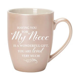Elanze Designs My Niece You Are Loved Very Much White and Precious Pearl 10 ounce New Bone China Coffee Cup Mug - 1 of 4