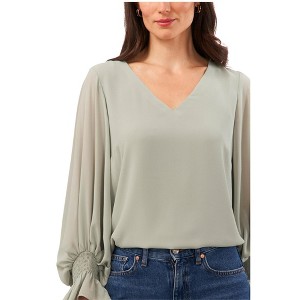 Vince Camuto Womens Solid V-Neck Pullover Blouse - 1 of 1