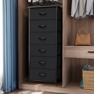Crestlive Products Vertical Dresser for Bedroom Storage Tower with Sturdy Steel Frame Wood Top Easy Pull Fabric Bins - 1 of 4