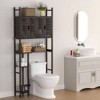 Over Toilet Storage Cabinet with Paper Holder Stand Bathroom Organizer Shelf Four Door Waterproof Feet Pad Space Saver Rack Anti - 2 of 4