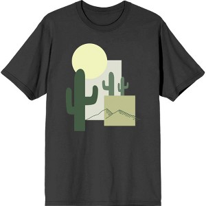 Natural World Cacti & Shapes Men's Crew Neck Short Sleeve Tee - 1 of 2