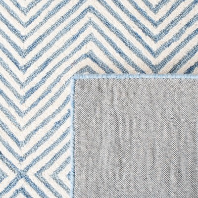 Hand-Tufted Americana Light Blue Wool Rectangular Rug 5' x 8'