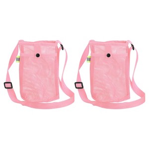 Unique Bargains Nylon Adjustable Shoulder Strap Mesh Water Bottle Holder 2 Pcs - 1 of 4